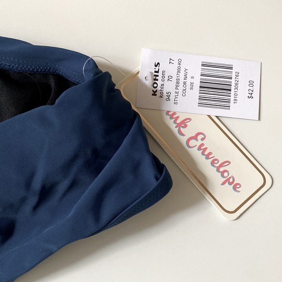 NWT Navy Bikini Bottoms. Fold Over Style - Picture 3 of 5